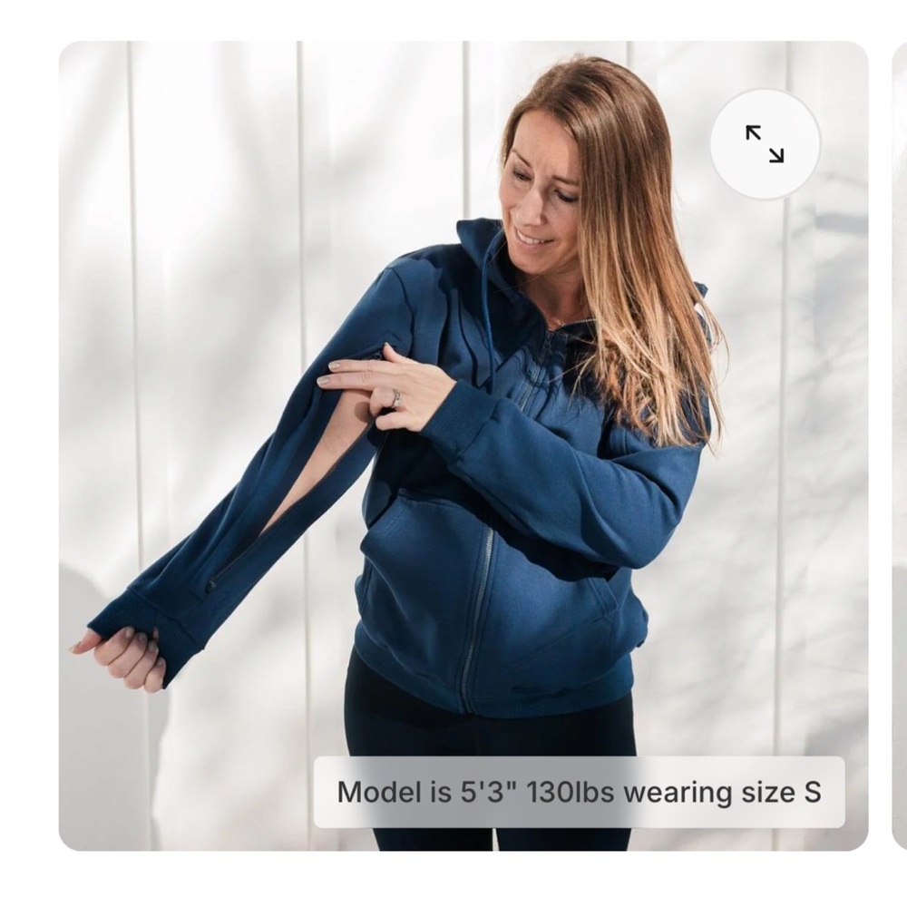 NWT BeWell IV Marine Blue Zip-Up Sweatshirt With Hood.